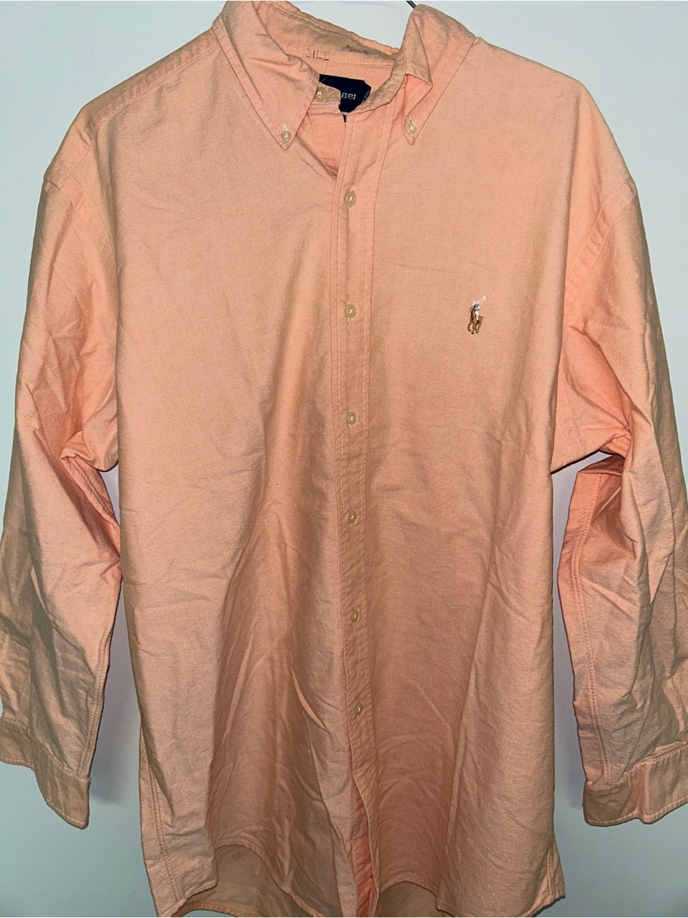 Ralph Lauren Men's Light Peach Button-Down Oxford Shirt